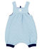 Salopette courte bébé en tubique matelassé bleu ACIER/blanc MARSHMALLOW