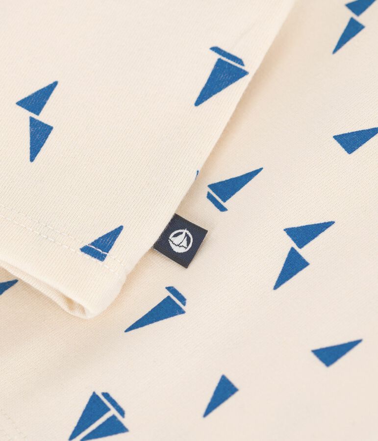 Polo b&eacute;b&eacute; en coton manches courtes imprim&eacute; petits bateaux bleu AVALANCHE/blanc PERSE