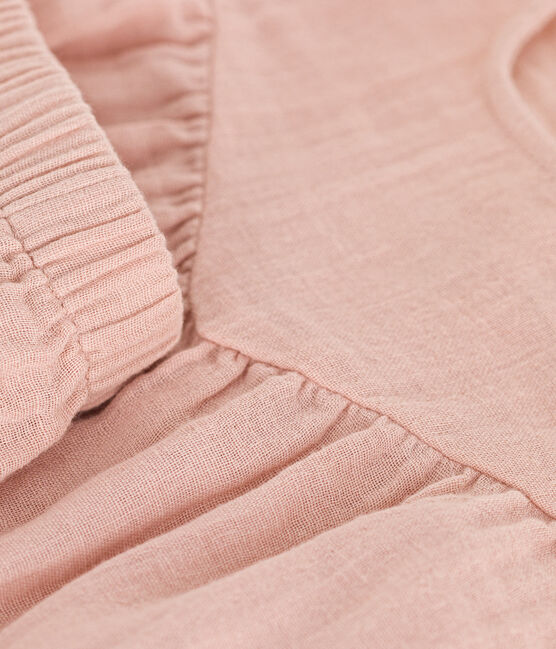 Ensemble blouse et short en gaze de coton bébé rose SALINE