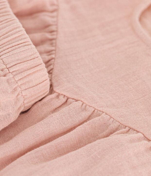 Ensemble blouse et short en gaze de coton b&eacute;b&eacute; rose