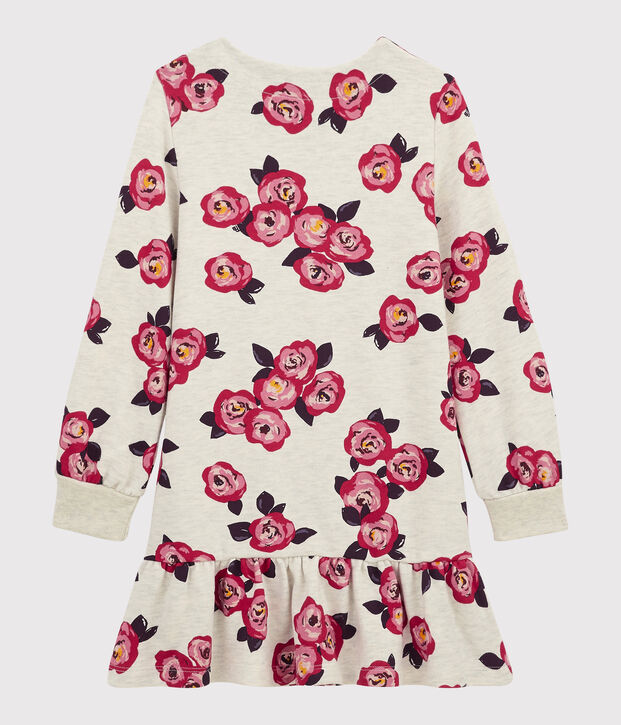 Robe manches longues enfant fille beige/multicouleur