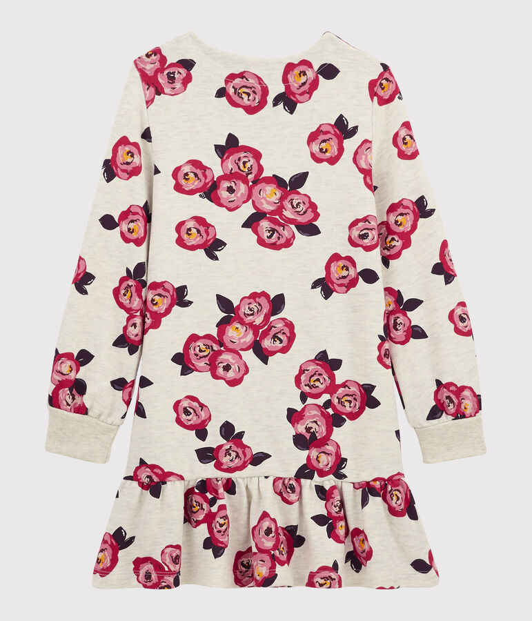 Robe manches longues enfant fille beige MONTELIMAR/blanc MULTICO