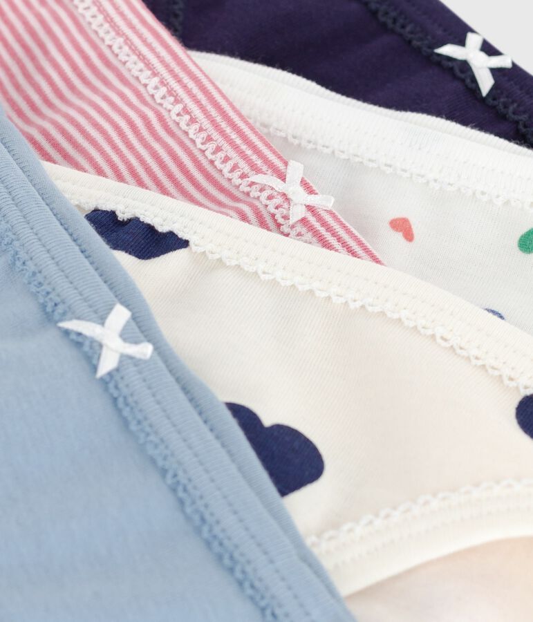 Lot de culottes enfant en coton imprim&eacute; c&oelig;urs variante 1