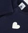 Cardigan b&eacute;b&eacute; en coton uni et badge c&oelig;ur bleu marine