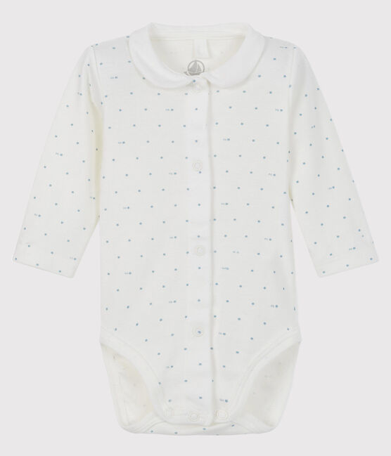 Body à col manches longues bébé blanc MARSHMALLOW/gris GRIS