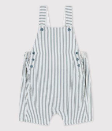 Salopette courte en seersucker bébé