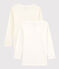 Lot de 2 tee shirts manches longues imprimé cœur petite fille en coton variante 1