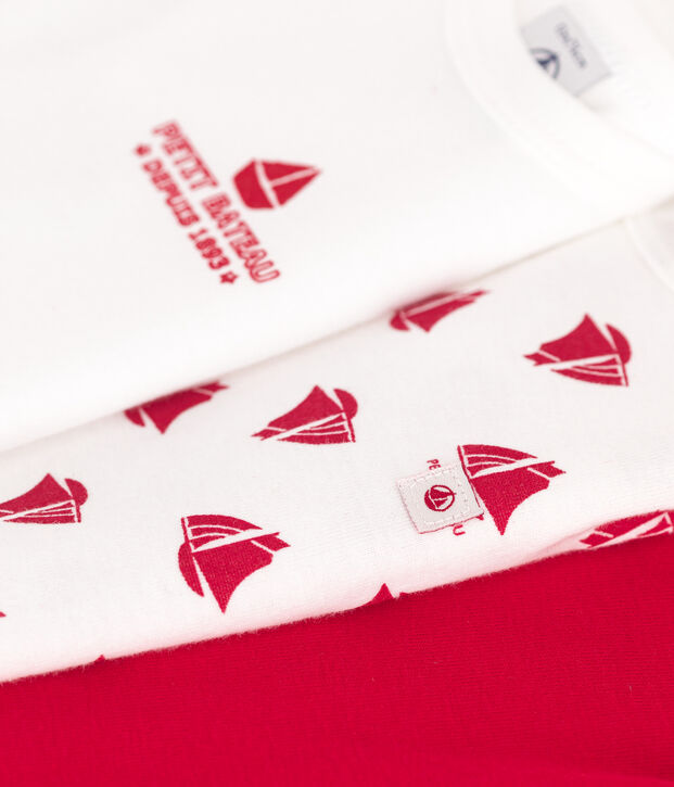 Lot de 3 bodies manches courtes en coton multicouleur