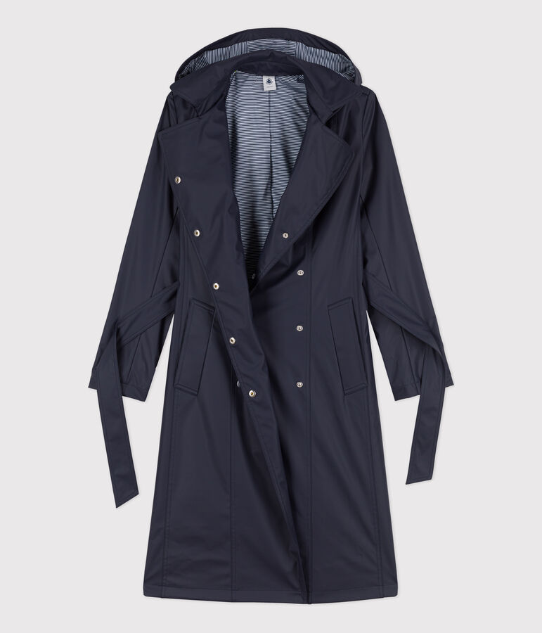 Trench &agrave; capuche Femme bleu SMOKING