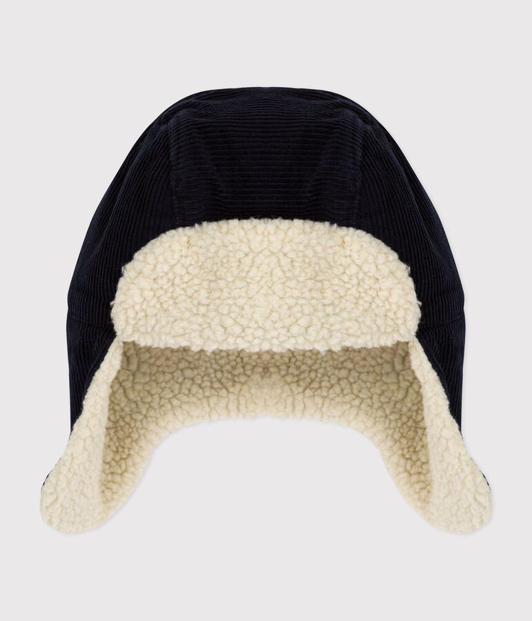 Chapka en velours et en sherpa enfant bleu SMOKING