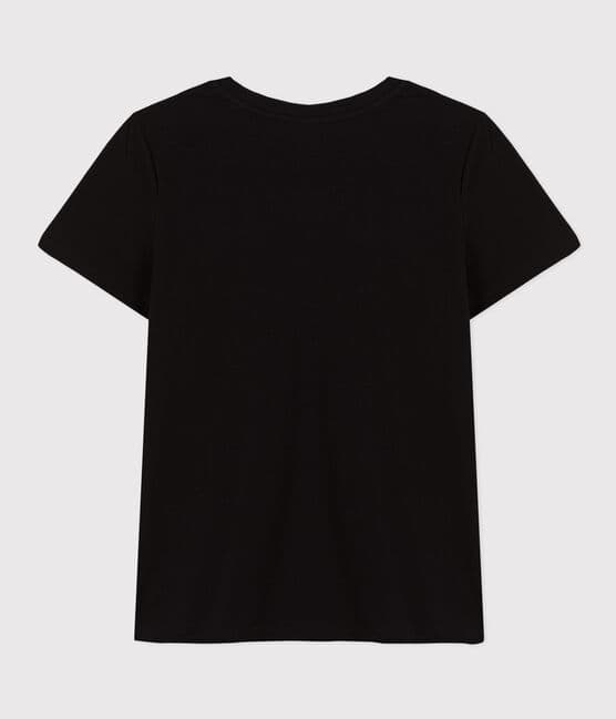 Tee-shirt LE DROIT col rond en coton Femme noir BLACK