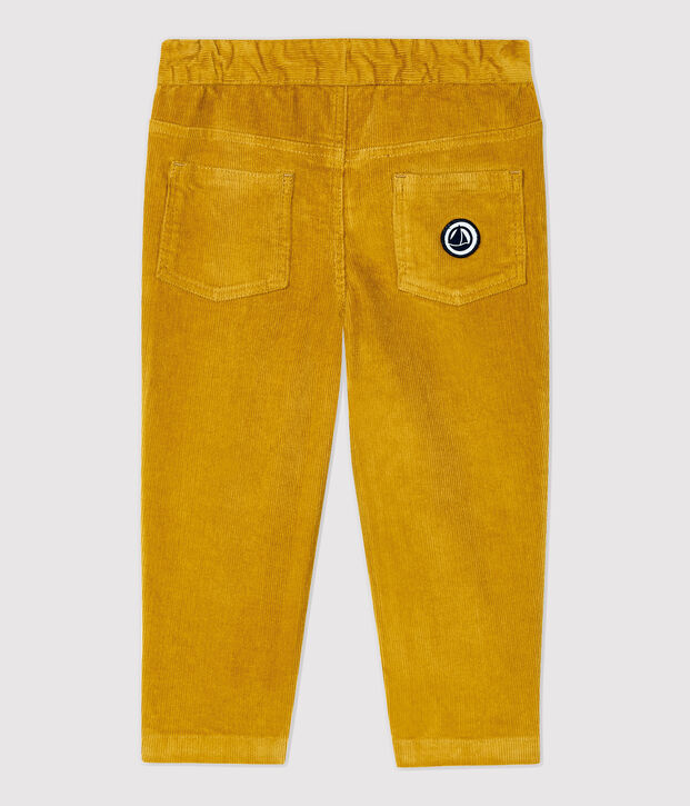 Pantalon en velours b&eacute;b&eacute;. jaune