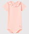 Body bébé fille à collerette rose PATIENCE/blanc MARSHMALLOW