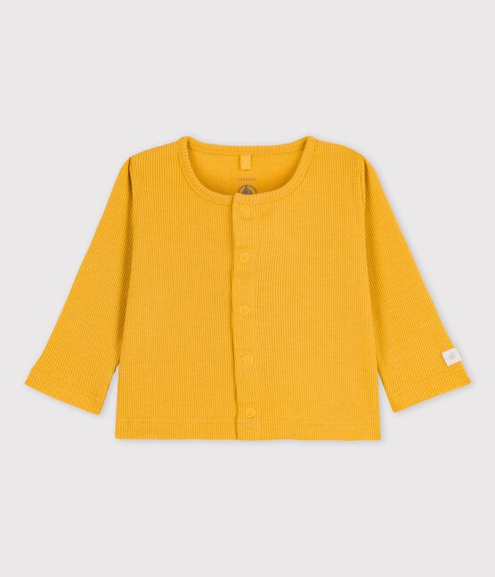 Cardigan en coton et lyocell bébé jaune OCRE
