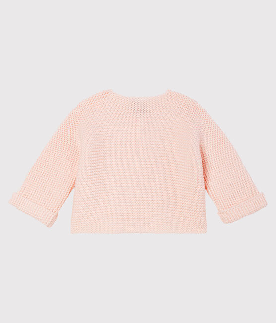 Cardigan bébé en tricot 100% coton rose FLEUR