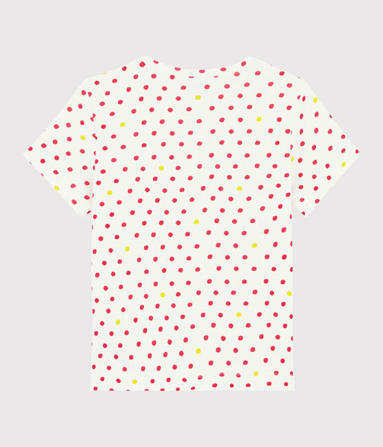 Tee-shirt manches courtes enfant fille blanc MARSHMALLOW/blanc MULTICO