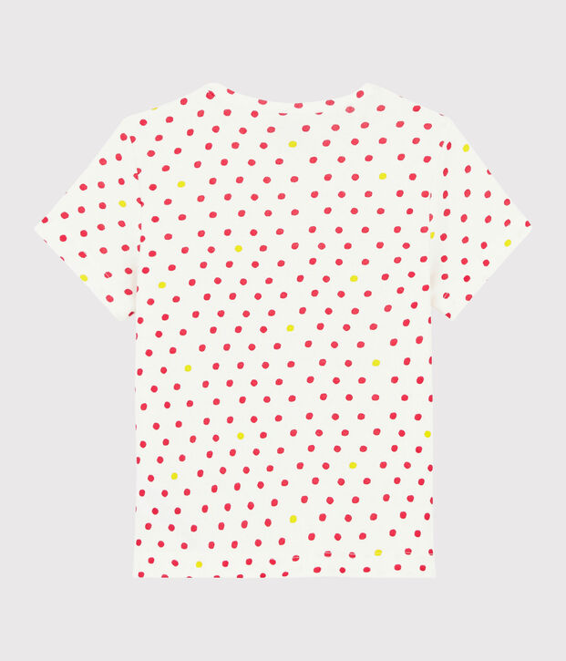 Tee-shirt manches courtes enfant fille blanc/multicouleur