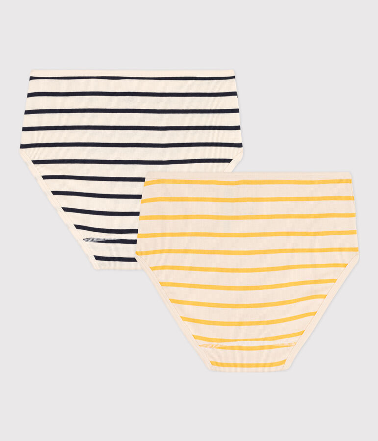 Lot 2 culottes taille haute en coton Femme multicouleur