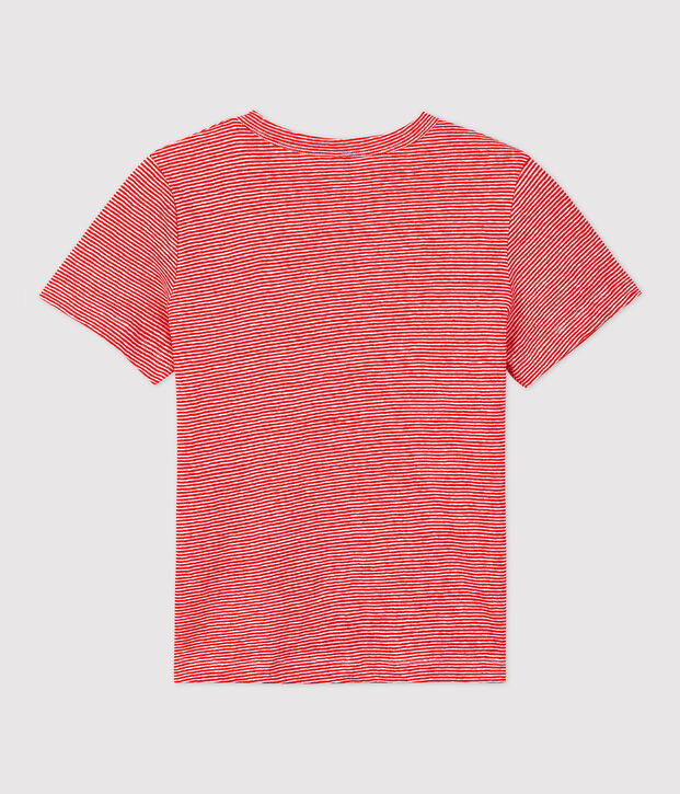 Tee-shirt L'ICONIQUE en lin Femme rouge/blanc