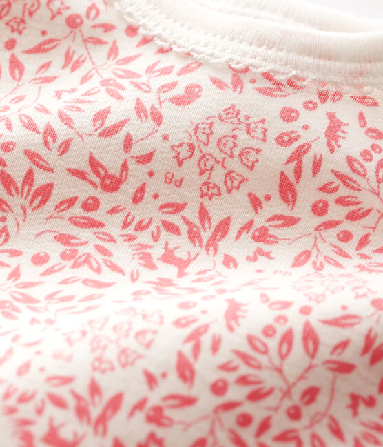 Body manches longues bébé fille blanc MARSHMALLOW/rose GRETEL