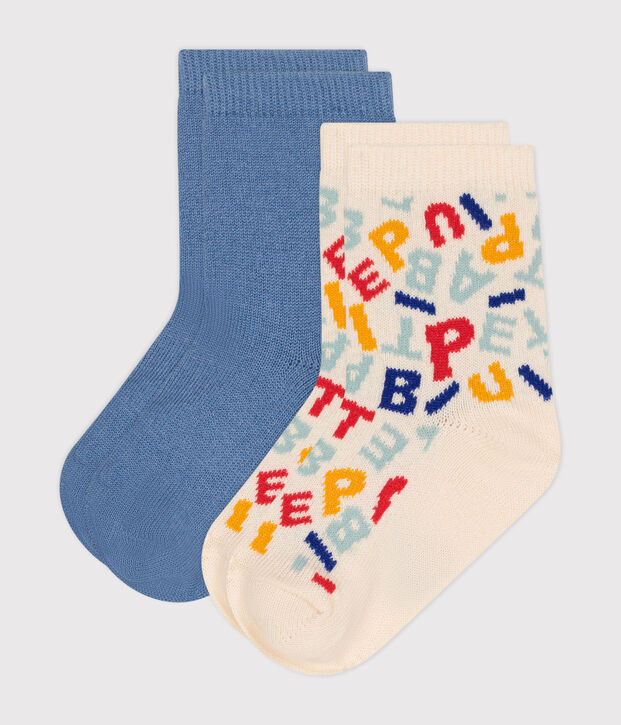 2 paires de chaussettes en coton Petit Bateau b&eacute;b&eacute; multicouleur