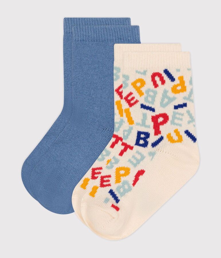 2 paires de chaussettes en coton Petit Bateau b&eacute;b&eacute; multicouleur