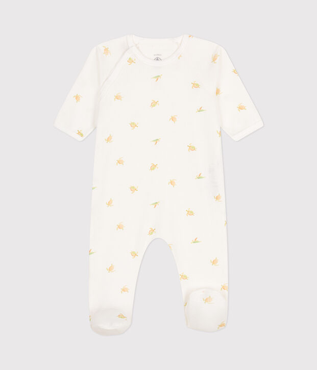 Pyjama b&eacute;b&eacute; en coton blanc/multicouleur