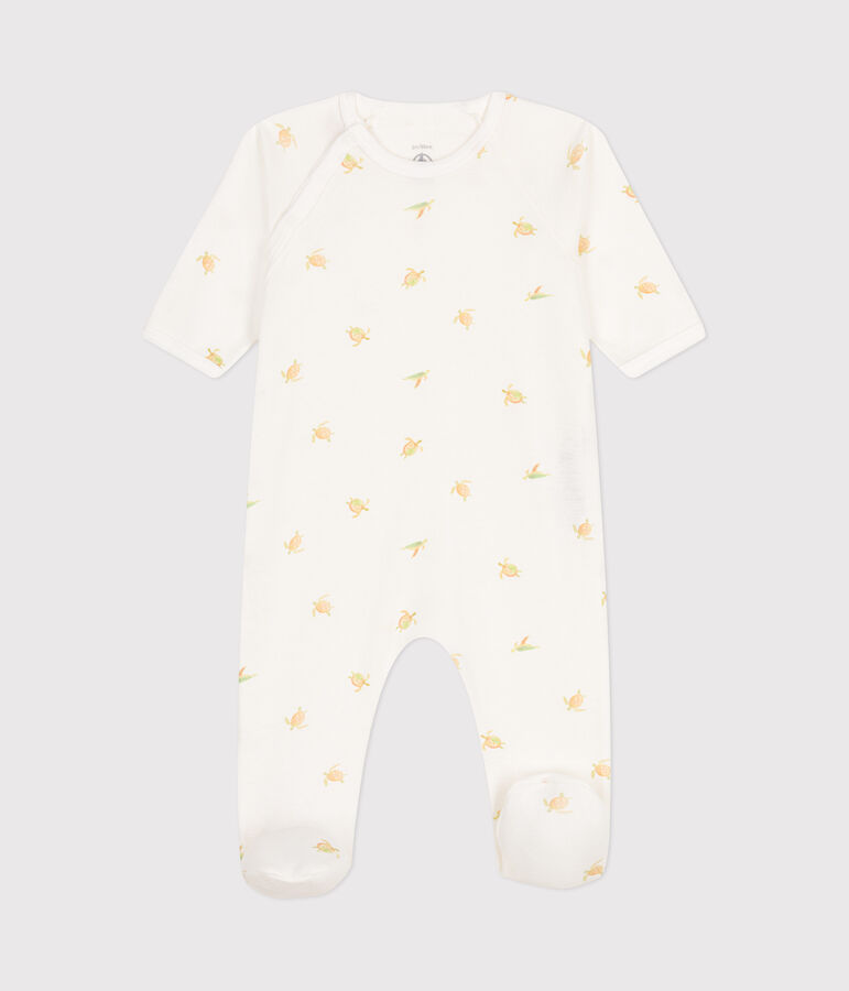 Pyjama b&eacute;b&eacute; en coton blanc MARSHMALLOW/blanc MULTICO