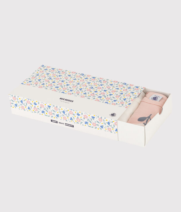 Lot de 5 bodies manches longues fleurs en coton multicouleur