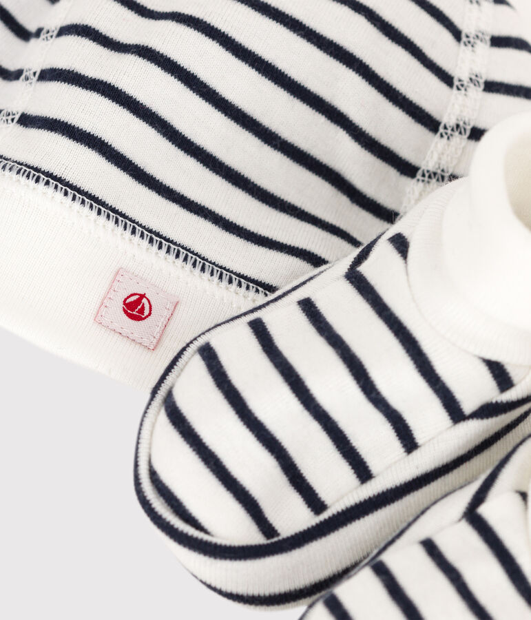 Lot 2 pi&egrave;ces b&eacute;b&eacute; marini&egrave;re en coton biologique multicouleur