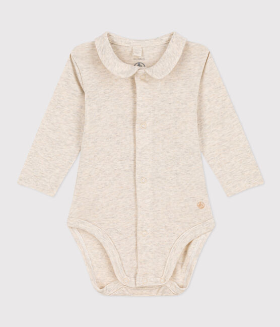 Body manches longues à col en coton bébé beige MONTELIMAR CHINE