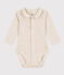 Body manches longues à col en coton bébé beige MONTELIMAR CHINE