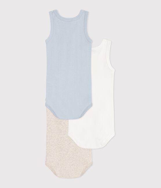 Lot de 3 bodies sans manches en coton uni bébé variante 1