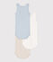 Lot de 3 bodies sans manches en coton uni bébé variante 1