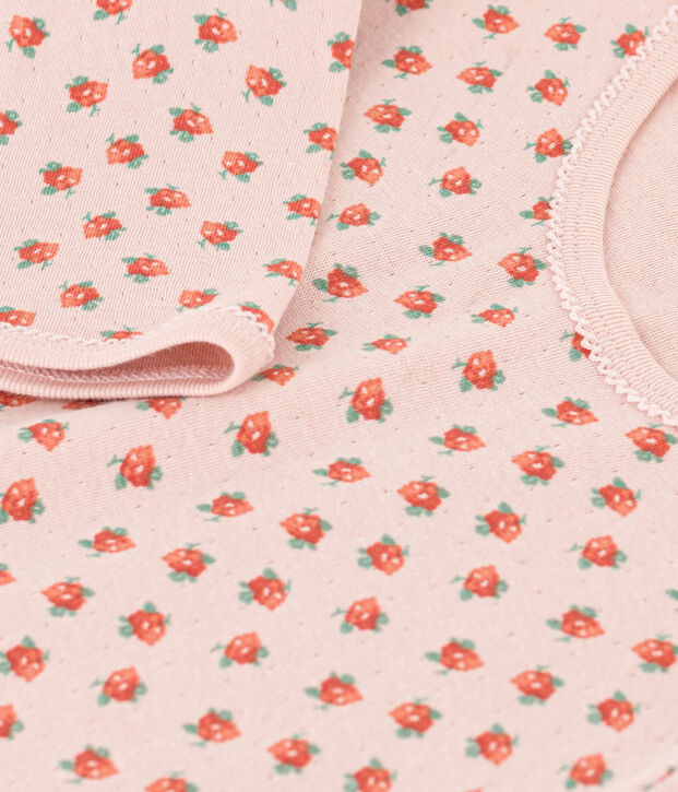Chemise de nuit fleur petite fille en tubique rose/multicouleur