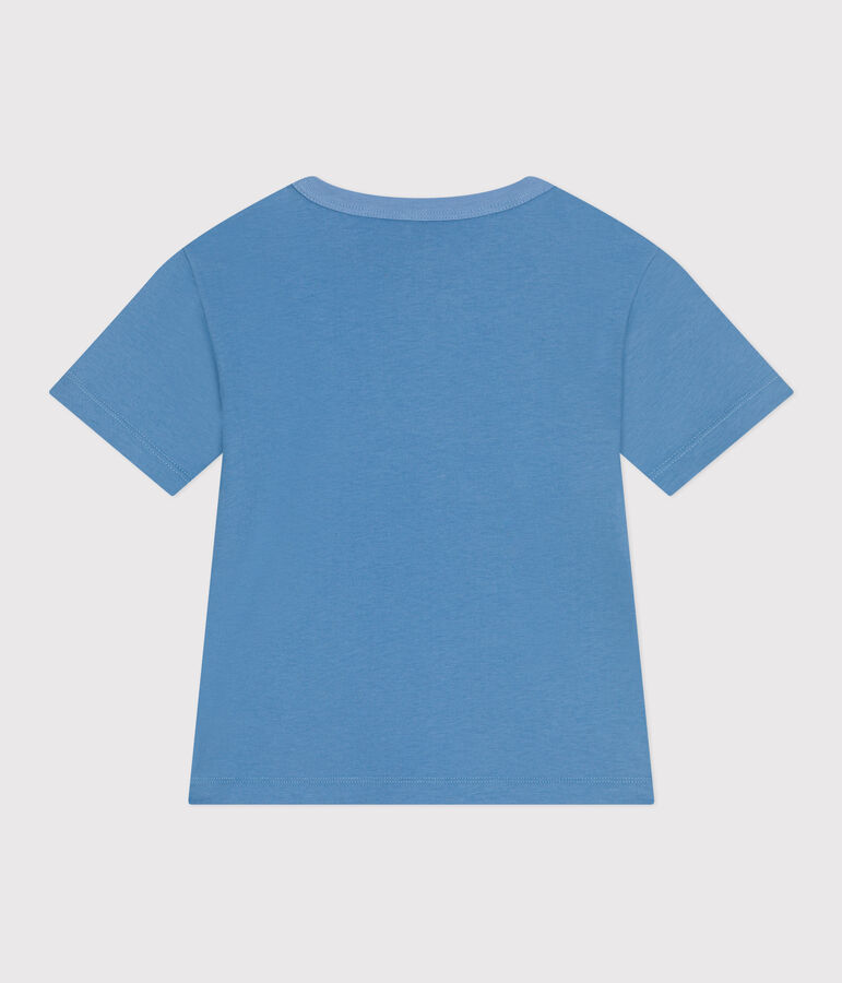 Teeshirt enfant en coton manches courtes imprim&eacute; bleu ALASKA