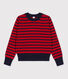 Pull en laine et coton marinière Femme