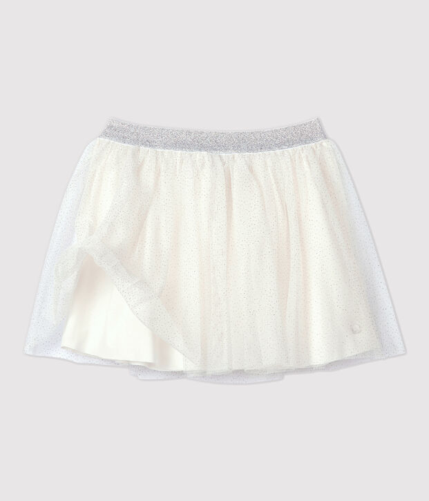 Jupe en tulle enfant fille blanc/gris