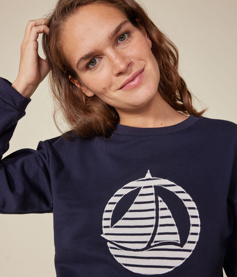 Sweatshirt en molleton femme bleu SMOKING