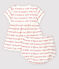 Robe manches courtes avec bloomer bébé fille en jacquard en coton biologique blanc MARSHMALLOW/rouge TERKUIT