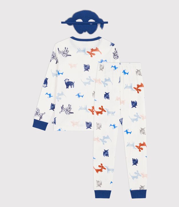 Pyjama d&eacute;guisement enfant en coton imprim&eacute; chiens blanc/multicouleur