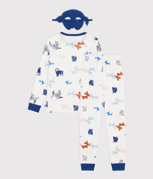 Pyjama d&eacute;guisement enfant en coton imprim&eacute; chiens blanc/multicouleur