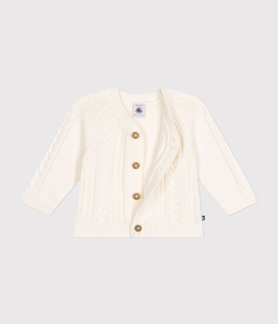 Cardigan en coton bébé blanc MARSHMALLOW