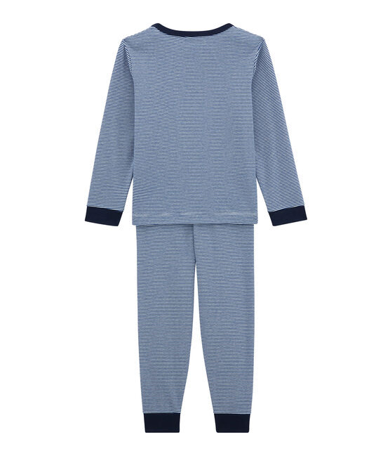 Pyjama garçon bleu LIMOGES/blanc MARSHMALLOW