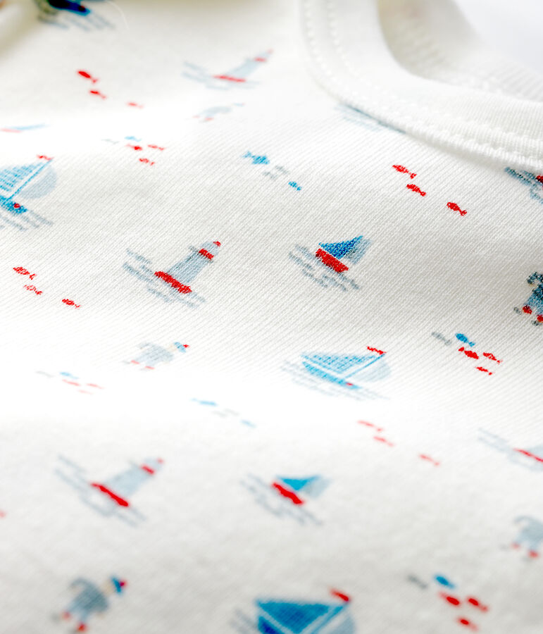 Body unitaire manches courtes &agrave; imprim&eacute; marin b&eacute;b&eacute; blanc/multicouleur