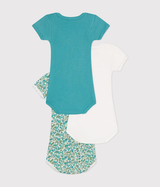 Lot de 3 bodies manches courtes en coton multicouleur