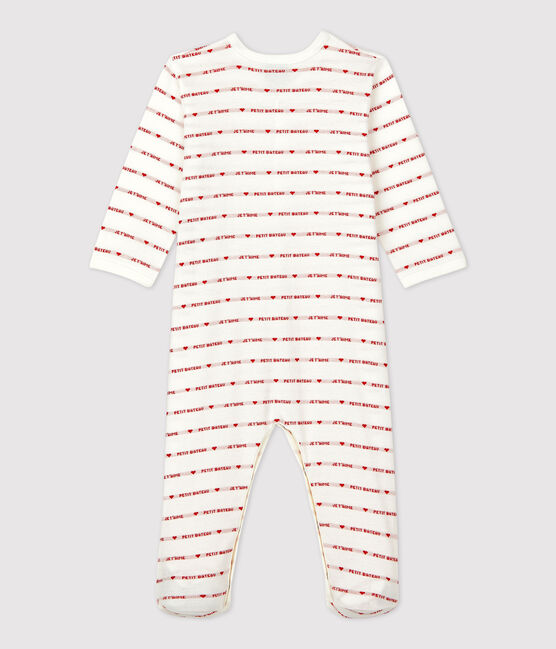Dors-bien bébé Petit Bateau Je t'aime en coton blanc MARSHMALLOW/rouge TERKUIT
