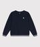 Sweatshirt femme en coton bleu marine