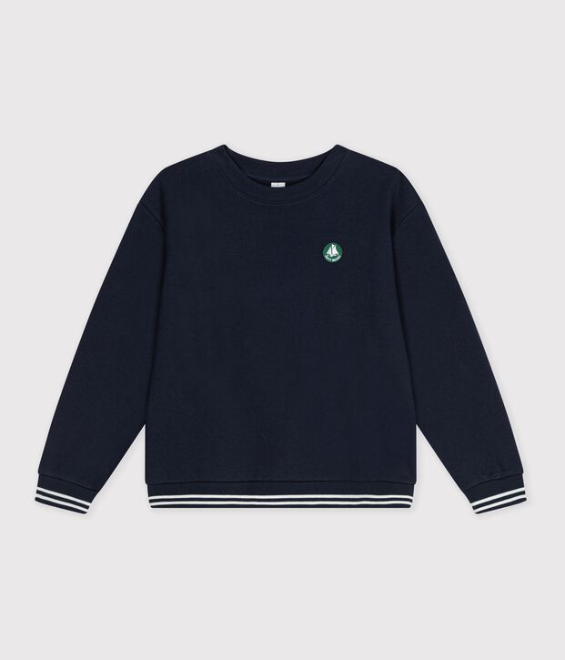 Sweatshirt femme en coton bleu marine