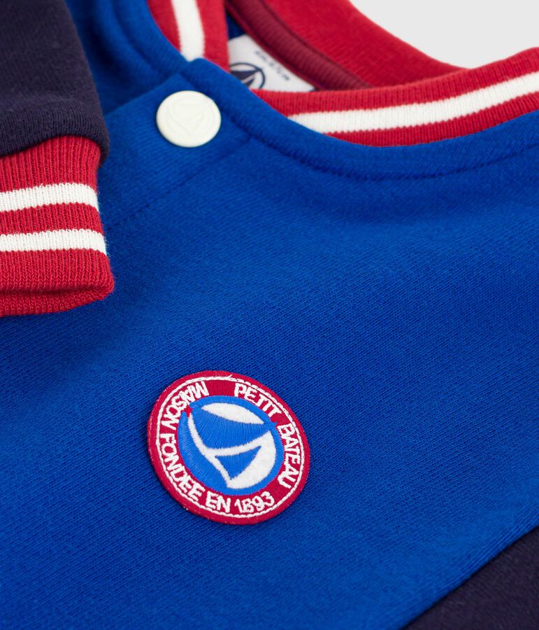 Teddy b&eacute;b&eacute; en coton bi-colore bleu/bleu